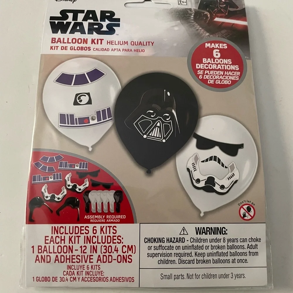 Star Wars Galaxy of Adventures Latex Balloon Birthday Decorating Kit, 12in, 6ct.